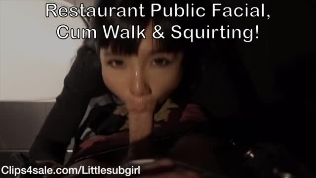 Restaurant Public Facial Cum Walk and Squirting - Littlesubgirl