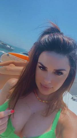 Beach Bikini Boobs Brazilian Brown Eyes Brunette Dani Facial Labia clip