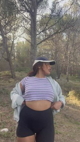 Showing off my Puerto Rican tits during my hike