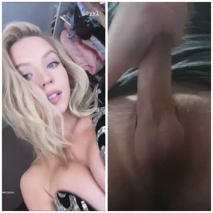 Sydney Sweeney blowing my cock a kiss 😘