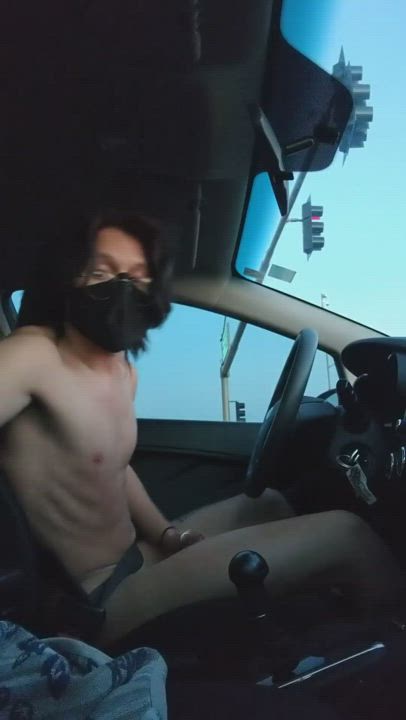 Driving naked is always a thrill
