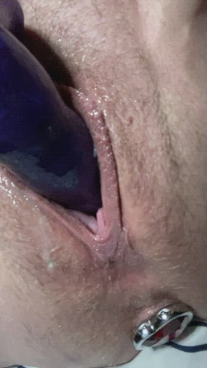 Butt Plug Close Up Masturbating Wet Pussy clip