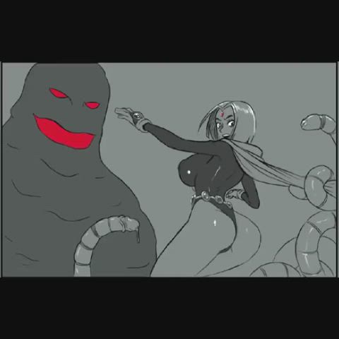 animation big tits cartoon monster monster cock natural tits tentacles wet pussy