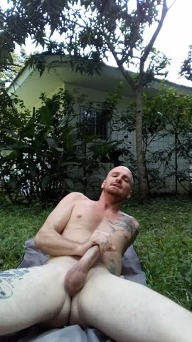 Jerking off outdoors in front of my friends
