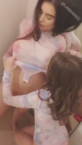 Breast Sucking Lana Rhoades Squeezing clip