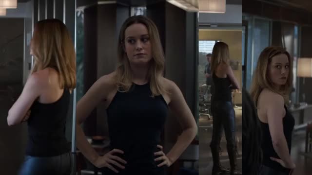 Brie Larson - Avengers: Endgame (2019) - split-screen, mini-loop edit of black tank