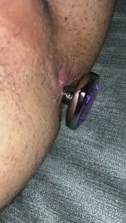 Amateur Anal Play Ass Butt Plug Close Up Sex Toy clip
