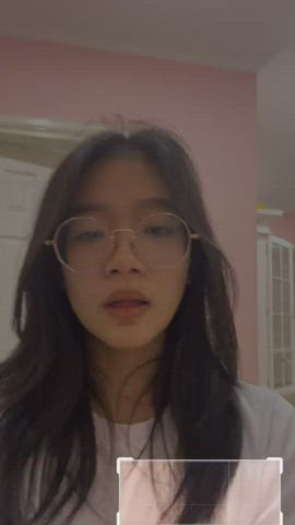 18 years old asian cute filipina glasses pinay selfie teen tongue fetish clip