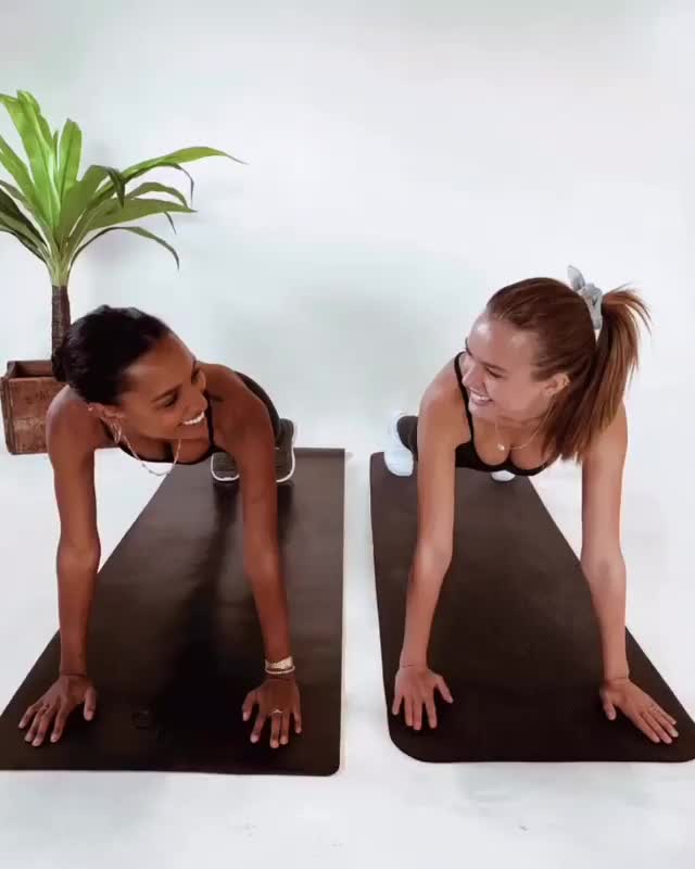 Jasmine Tookes and Josephine Skriver working out, 12/26/19