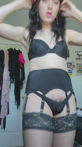 all ready for a bdsm session with daddy ^_^ cage feels great under my thong :)