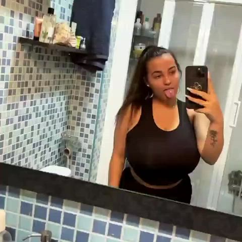 Huge Tits Mirror Selfie Porn GIF by marioman50