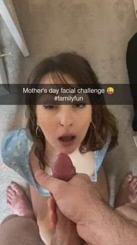 amateur caption cumshot facial licking milf mom step-mom taboo clip