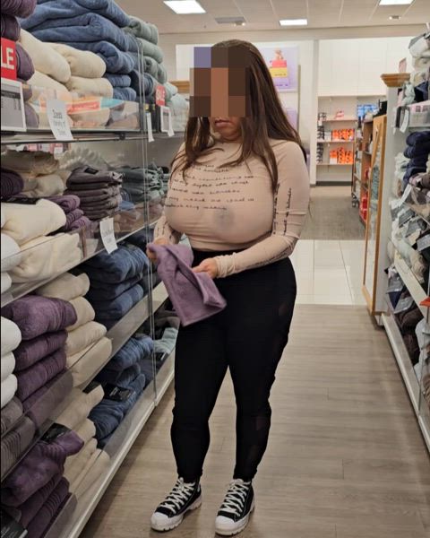 My big boobs while shopping