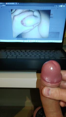 big tits boobs cum cumshot masturbating clip