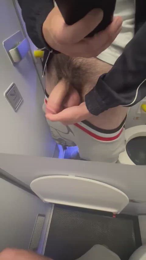 On the airplane with my Cock out 