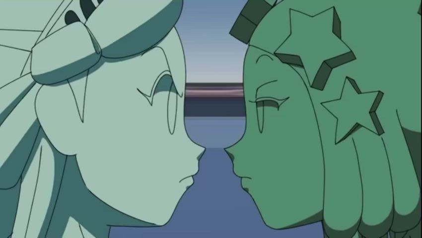 hentai kissing lesbian tongue fetish yuri clip