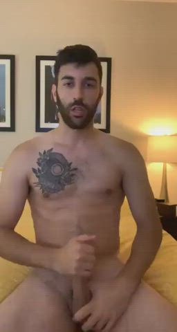 cock worship cum cumshot gay hairy cock jerk off male masturbation solo tattoo clip