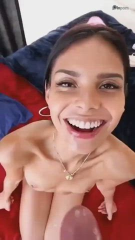 brunette cum in mouth cumshot facial happy ending nsfw skinny clip