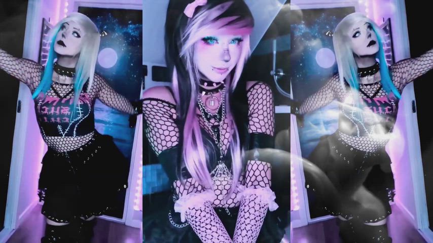 magick is real - looping clip! ahegao, drool, goth and alt catgirls and puppygirls,