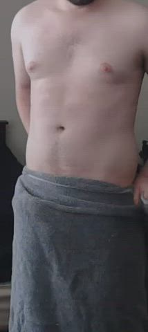 What if I dropped my towel to show you my big cock slapping against my body? How