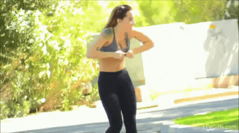 Charlotte and her Perfect Tits Running in Public