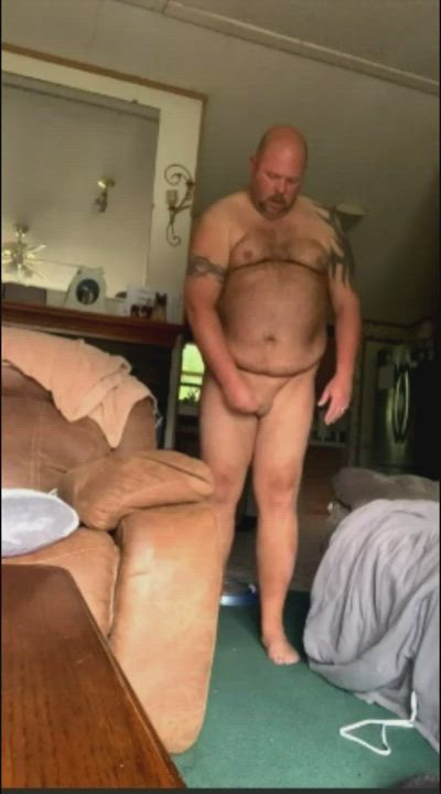 Chubby Cock Cum Cumshot Hands Free Male Masturbation Mature Ruined Orgasm clip