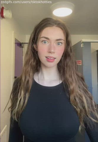 big tits blue eyes dirty talk pale pretty student teasing teen tiktok clip