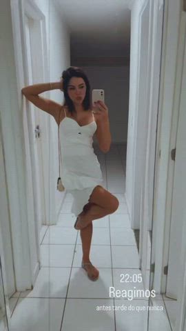body boobs brazilian brunette dani dress goddess latina sensual tease clip