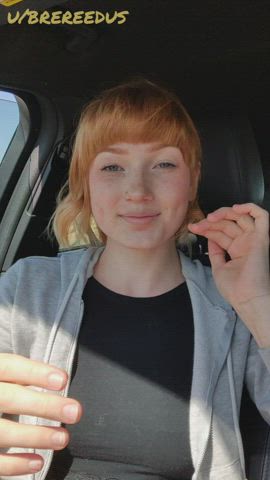 Car Cute Public Redhead clip