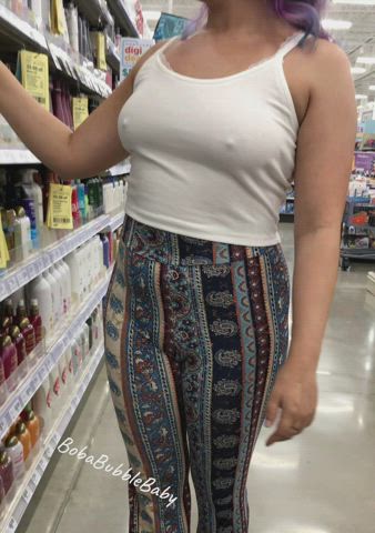 I think other shoppers noticed I wasn't wearing a bra
