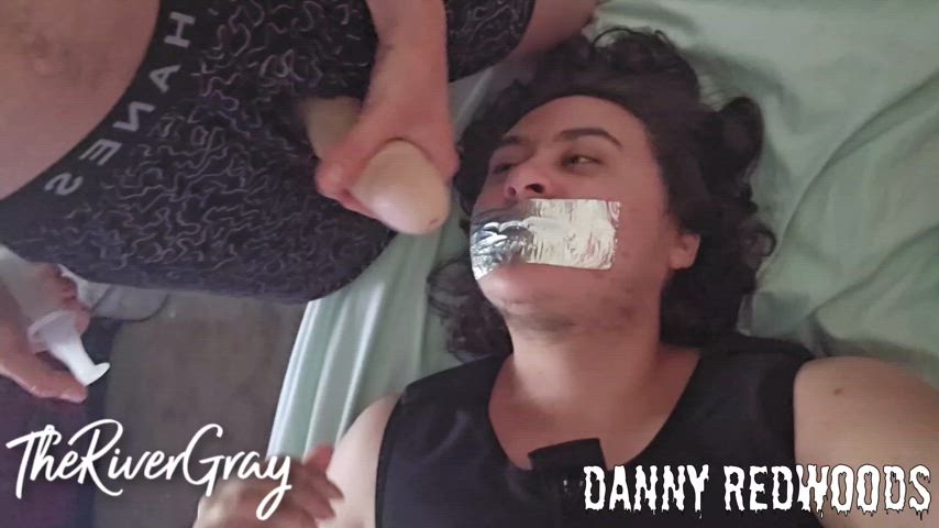 cum cum lube cumshot gag gagged gay strap on trans trans man cumslut dildos real-bdsm