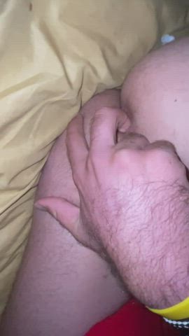 cute ass straight guy fingers and fucks own ass with vibrating toy while girlfriend