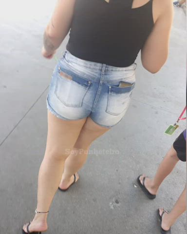 big ass booty candid fetish jeans shorts tight voyeur clip
