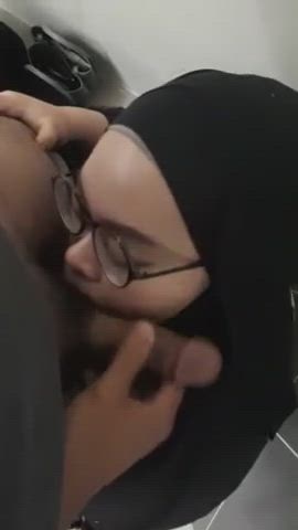 Asian Glasses Hijab Indonesian Malaysian Muslim Nerd Public clip