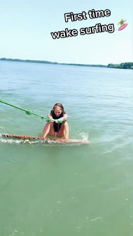 Is das proud of the 1st timer wake surfer girl?