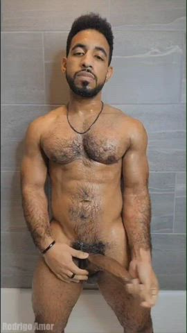 BBC Big Dick Bodybuilder Cuban Hairy Monster Cock Shower Solo Thick Cock Uncut clip
