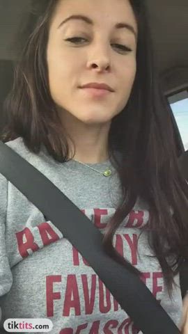 brunette car flashing clip