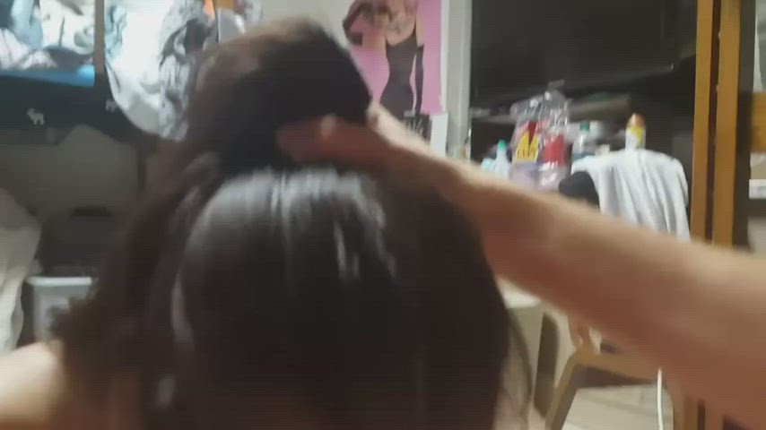 babe blindfolded blowjob brunette daddy clip