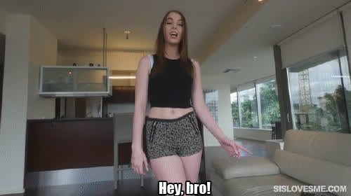 brother gamer girl non-nude sister step-brother step-sister surprise teasing clip