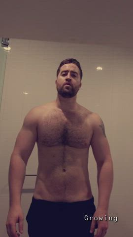 gym hairy chest muscles clip
