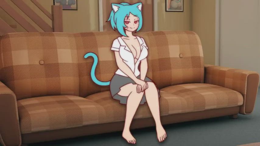 animation anime big tits bouncing tits hentai masturbating rule34 clip