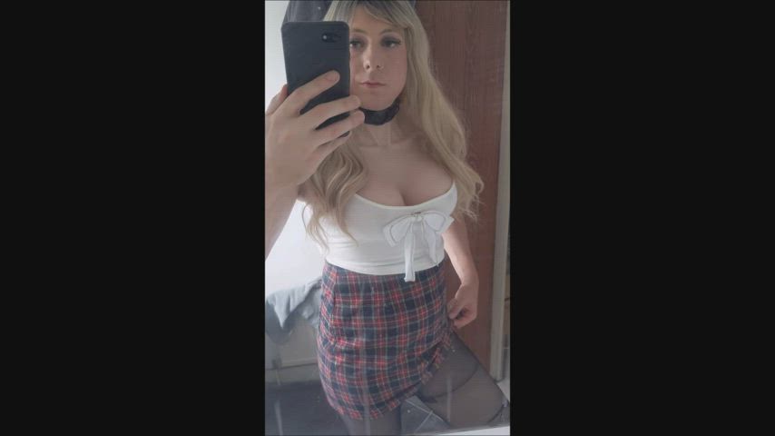 blonde boobs schoolgirl sissy submissive clip