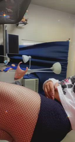 bubble butt femboy fishnet panties thick thighs clip