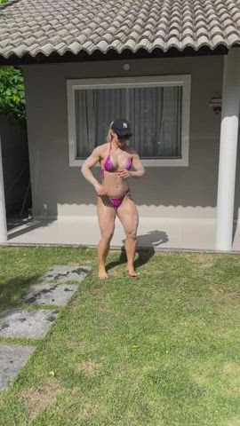 Bikini Bodybuilder Brazilian Dancing Fitness Latina Muscular Girl clip