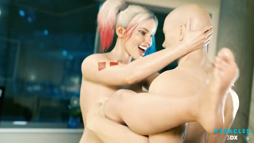 animation standing missionary harley quinn huge tits big ass 3d clip