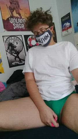 clothed fansly femboy masturbating panties solo trans trans man vibrator clip