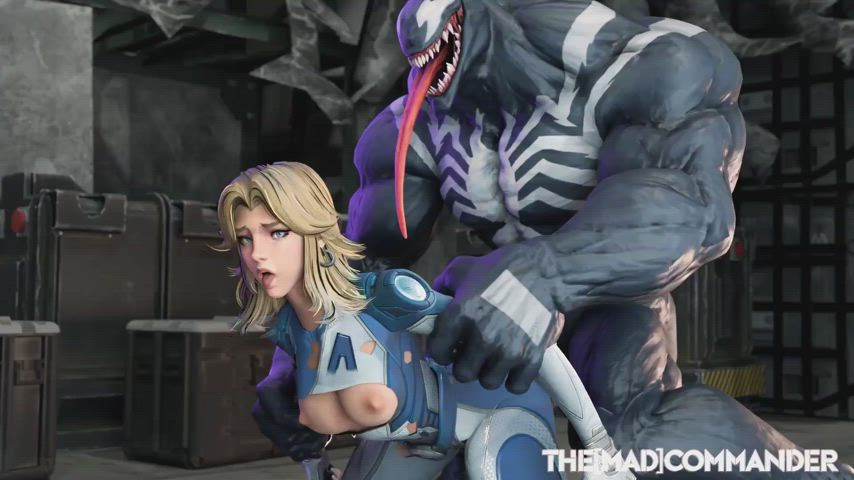 Sue Storm gets dived on by Venom (TheMadCommander)