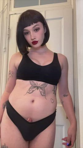 big tits crossdressing femboy goth trans trans woman tattedphysique clip