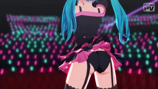 Miku shaking her hooker ass on stage