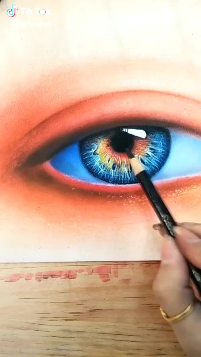 Ocean Eye ?? Tag the friends with this same color #eyes @tiktok #drawing #art #coloring